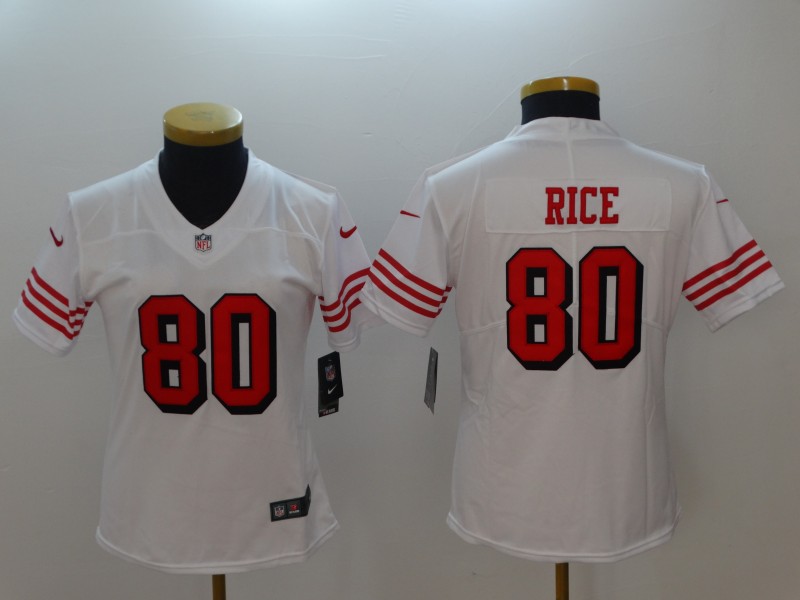 Women San Francisco 49ers #80 Rice White Color Rush Nike Vapor Untouchable Limited Playe NFL Jerseys->new york jets->NFL Jersey